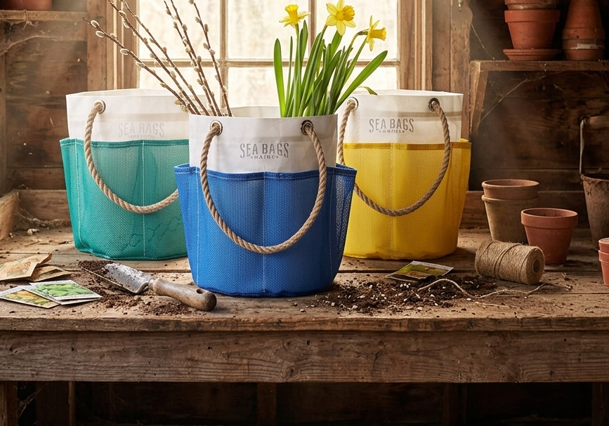 Gardener's Buckets | Recycled Sail Cloth Made in the USA | Sea Bags