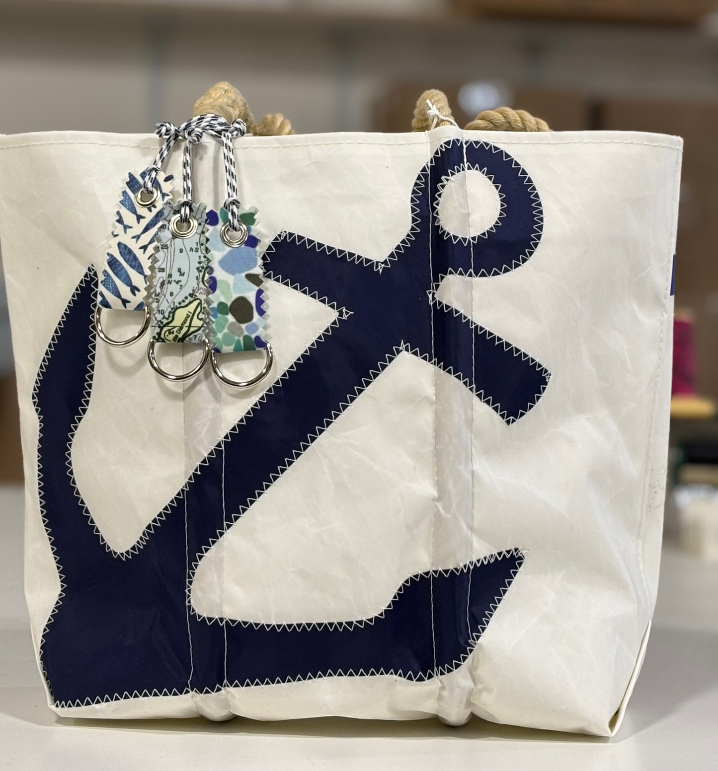 Fish Print Sail Bag Charm