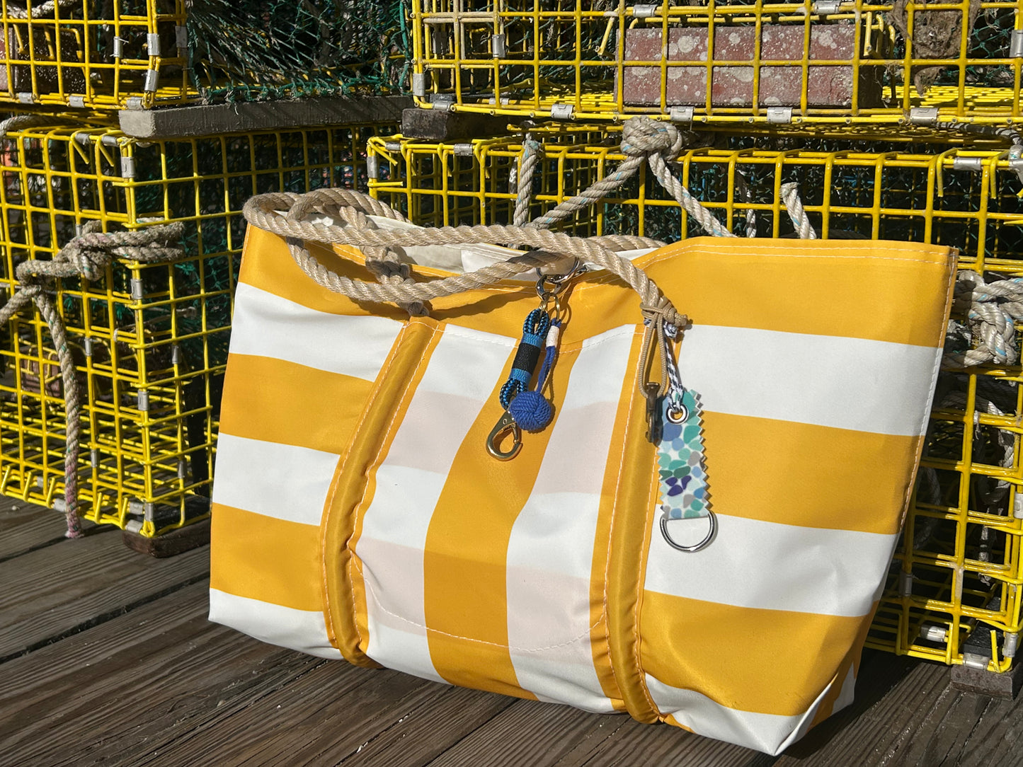 Sea Glass Print Sail Bag Charm