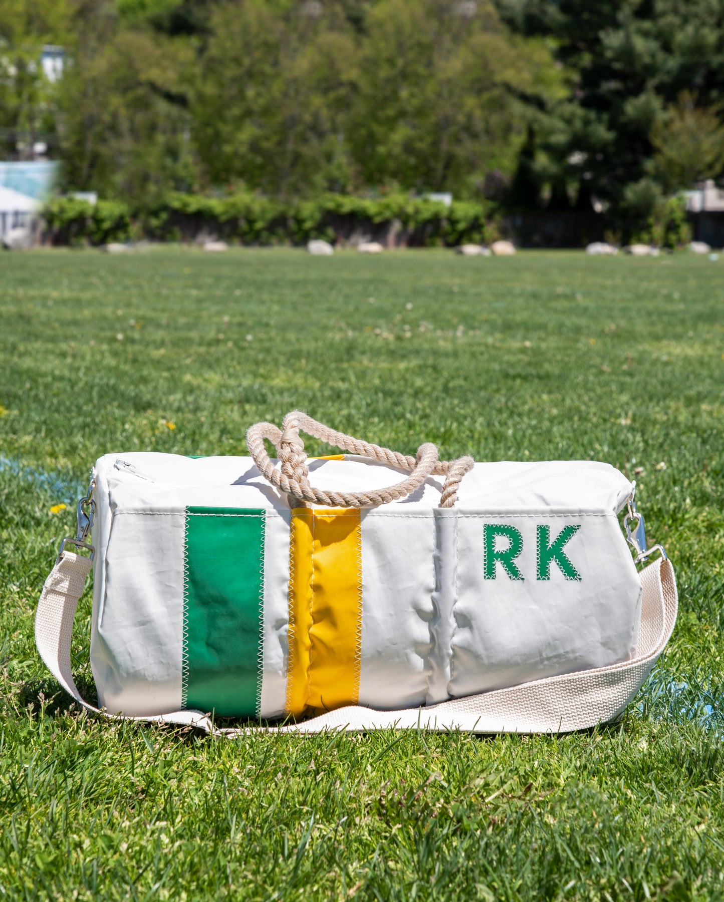 Custom Monogram Vertical Stripe Duffel