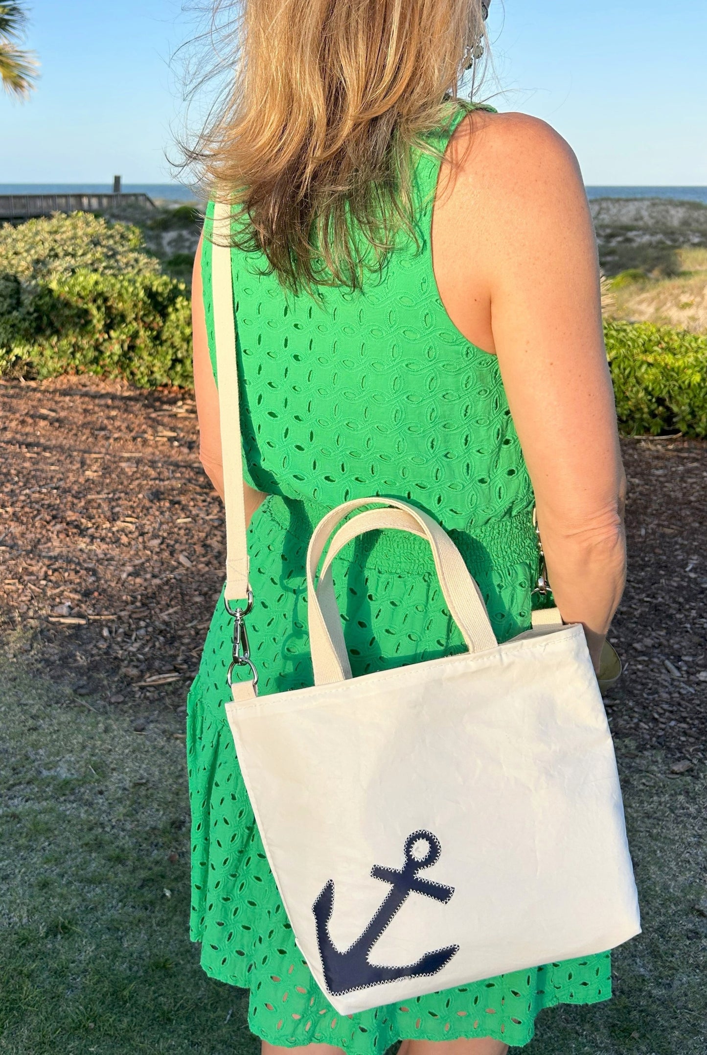 Navy Anchor Crossbody Tote Alternate Image 4