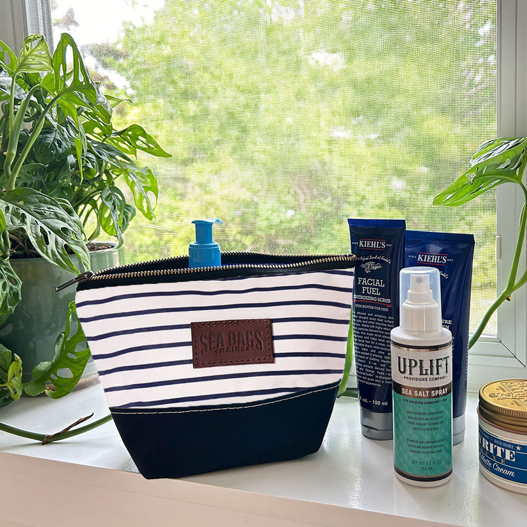 Navy Mariner Stripe Chebeague Cosmetic Bag