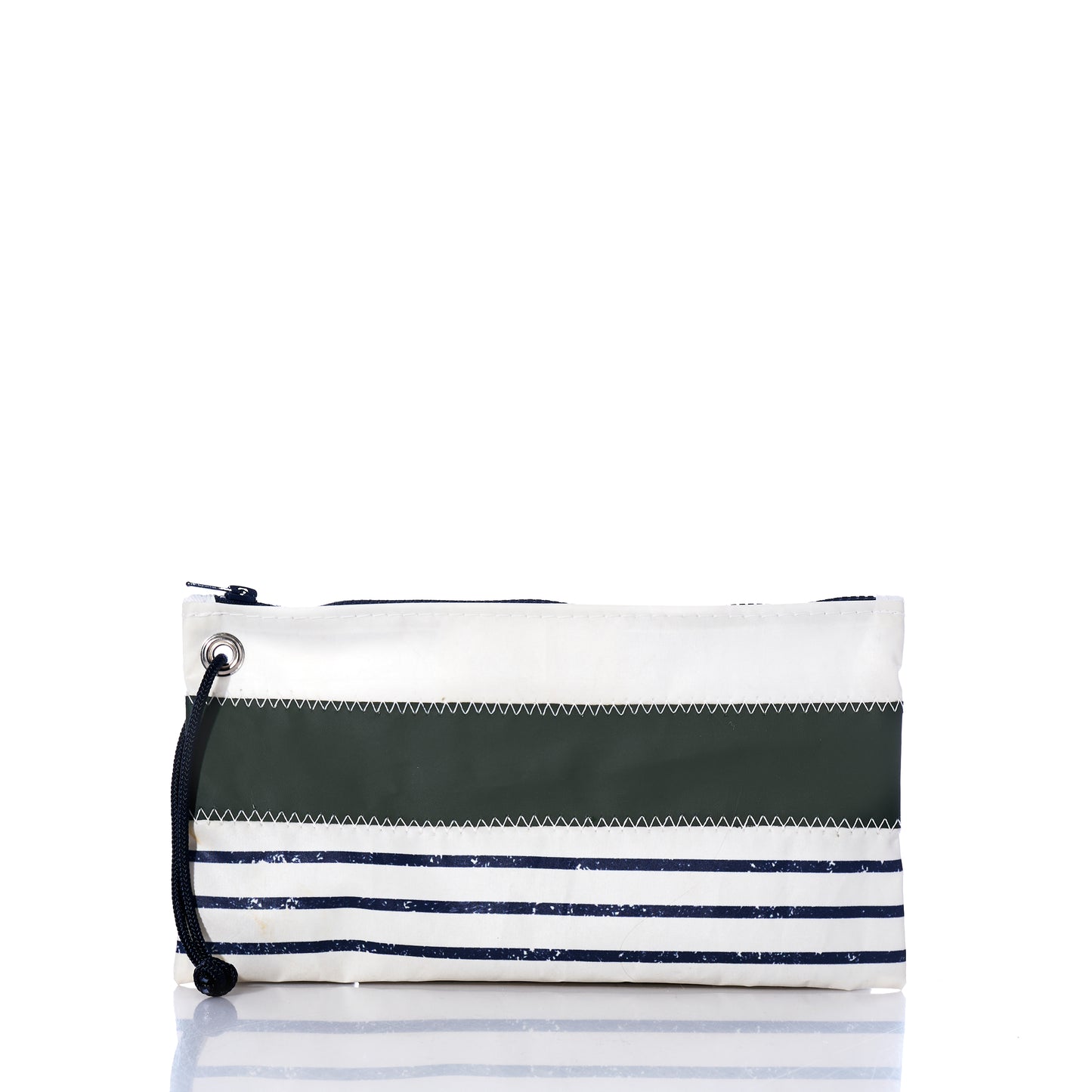 Trapline Mariner Stripe Large Wristlet - Dark Green