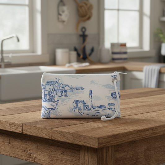 Maine Fishing Village Wristlet