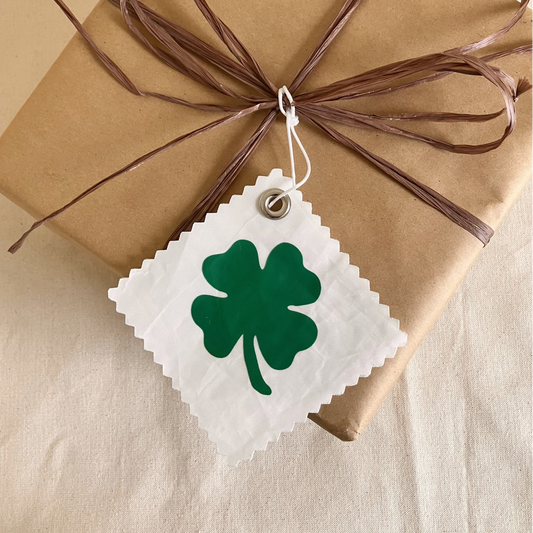 Four Leaf Clover Sail Cloth Gift Tag
