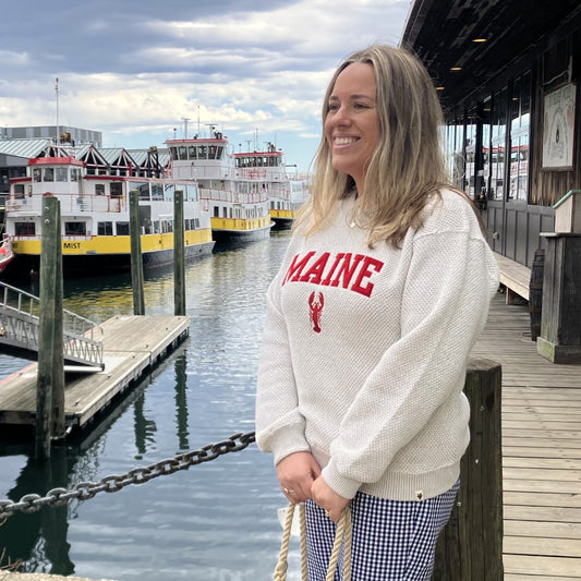 Popcorn Fleece Pullover Oatmeal - Maine Lobster