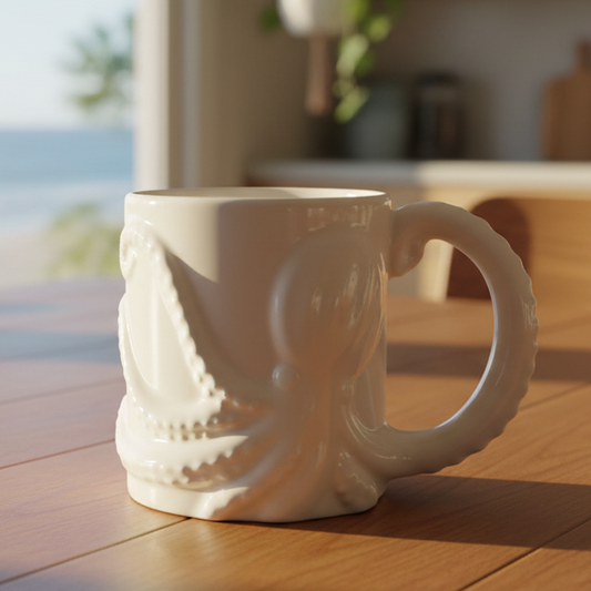 White Octopus Mug