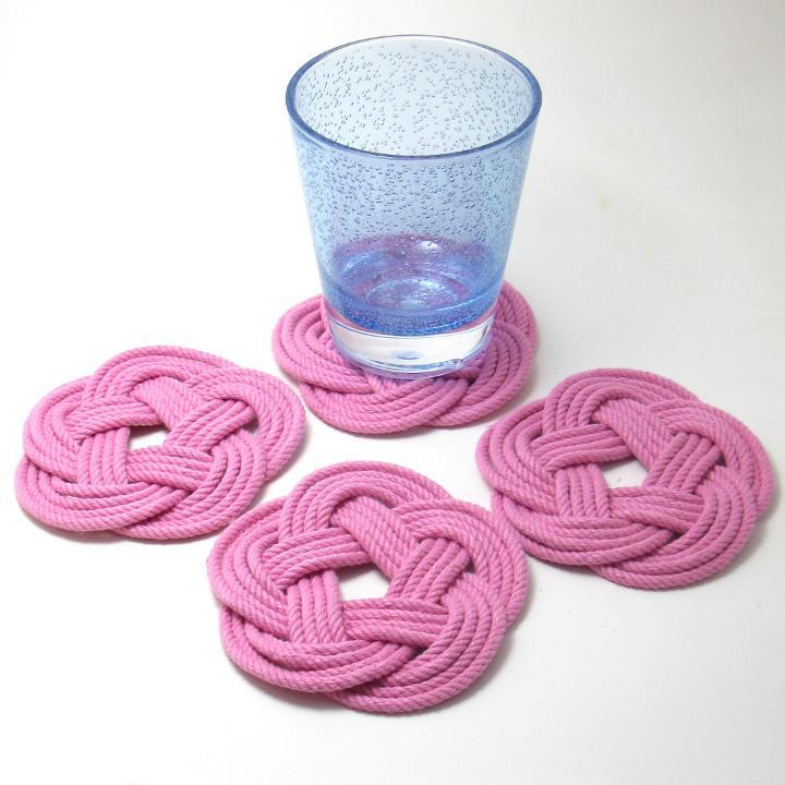 Nautical Sailor Knot Coaster (Set of 4) - Pink