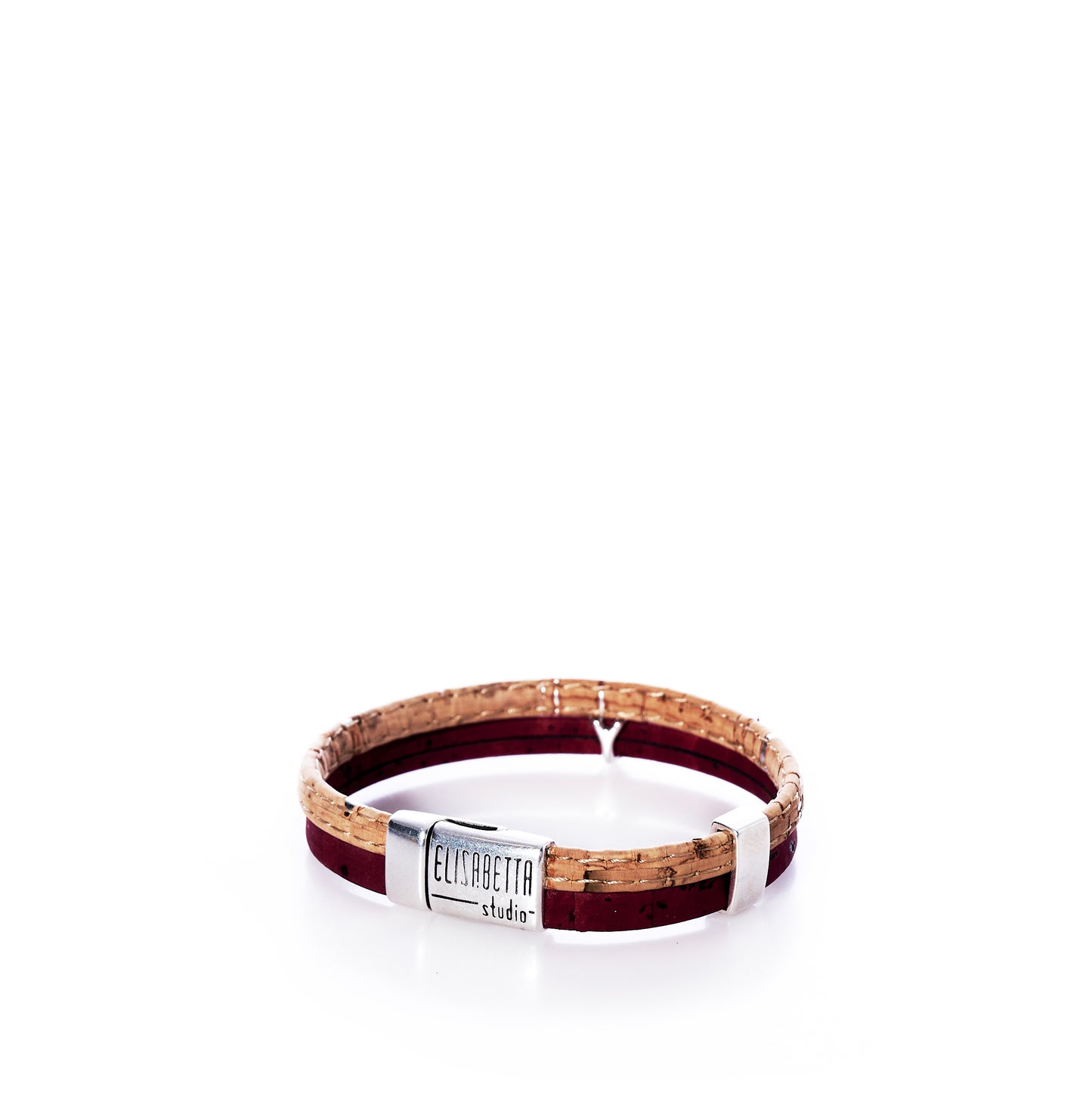 Classic Cork Bracelet - Heart on Wine