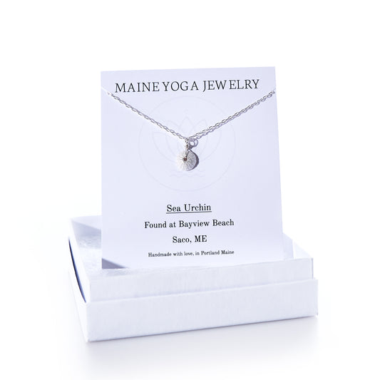 Pendant Necklace - Tiny Sea Urchin Silver