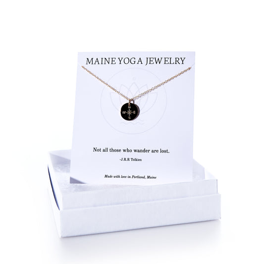 Pendant Necklace - Gold Compass Rose