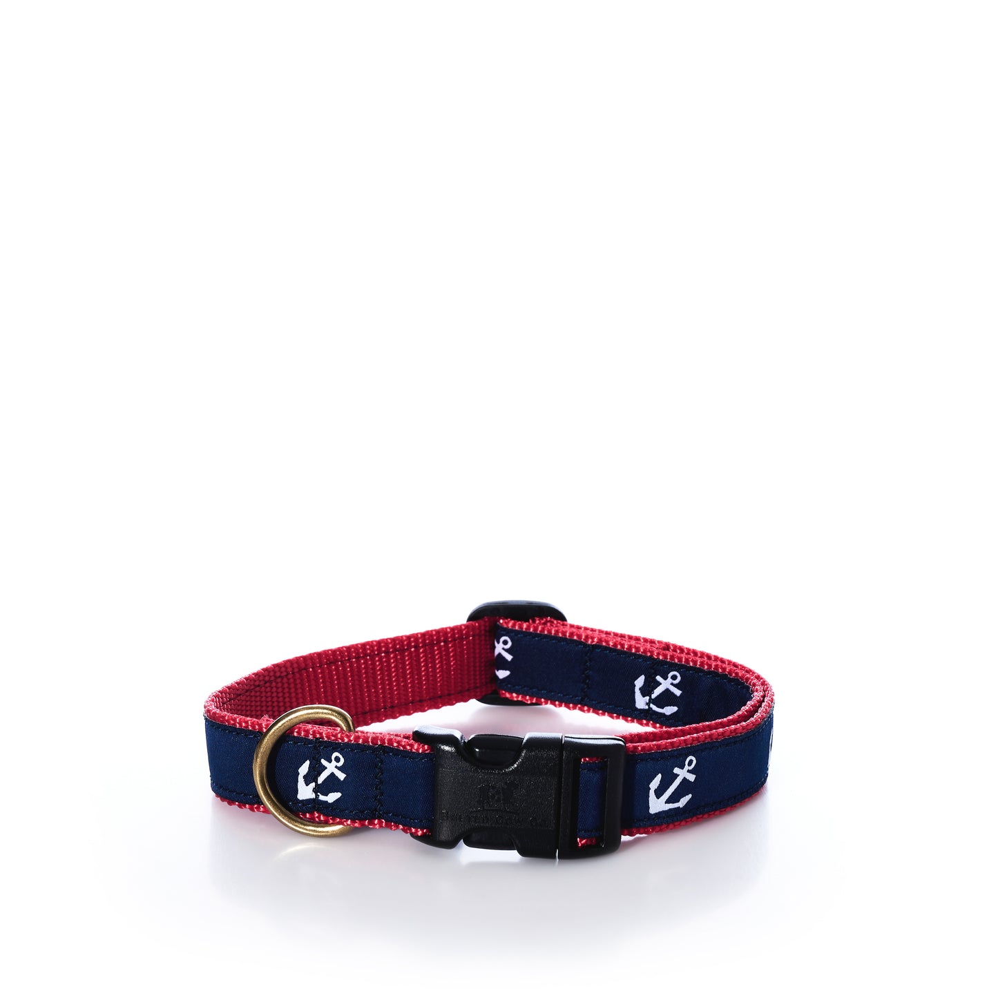 Sea Bags Anchor Print Dog Collar 1"