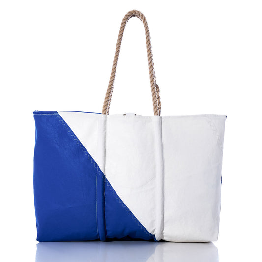 Vintage Blue and White Large Tote Alternate View