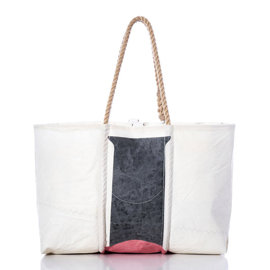 Vintage Black and Red Graphic Large Tote Alternate View