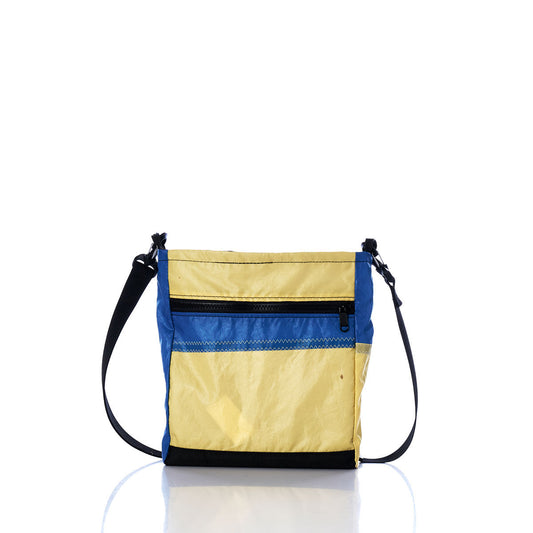 Vintage Blue and Yellow Small Voyager Crew Crossbody Alternate View