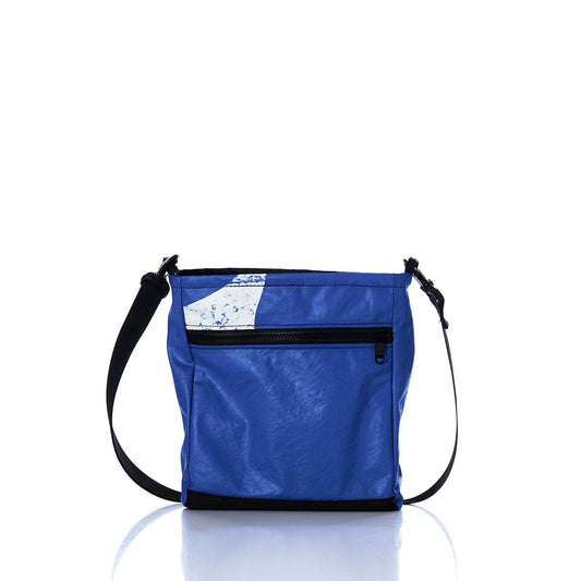 Vintage Blue and White Small Voyager Crew Crossbody Alternate View