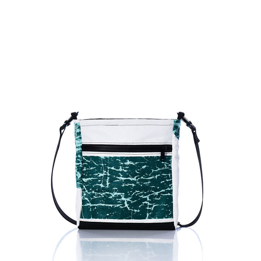 Vintage Green and White Small Voyager Crew Crossbody Alternate View