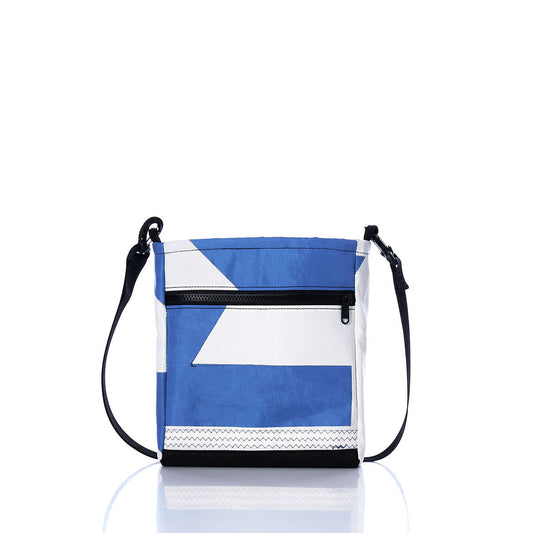 Vintage Blue and White Small Voyager Crew Crossbody Alternate View