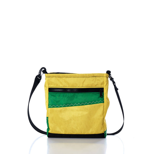 Vintage Green and White Small Voyager Crew Crossbody Alternate View