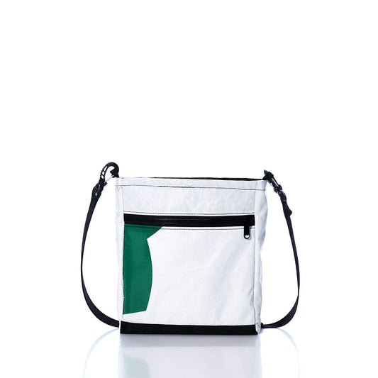 Vintage Green and White Small Voyager Crew Crossbody Alternate View
