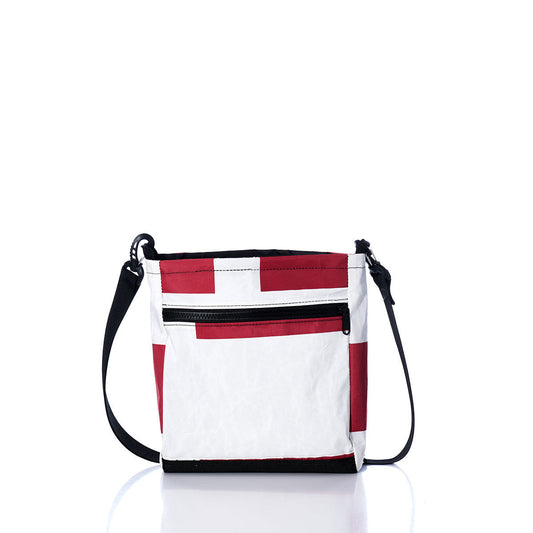 Vintage Red and White Small Voyager Crew Crossbody Alternate View