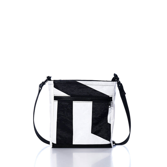 Vintage Black and White Small Voyager Crew Crossbody Alternate View