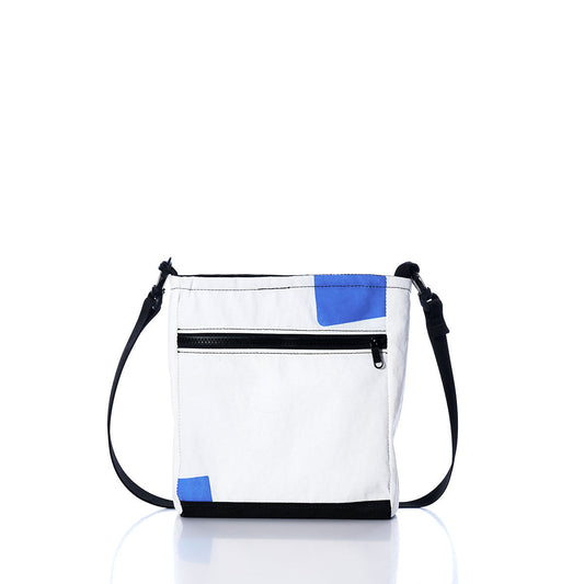 Vintage Blue and White Small Voyager Crew Crossbody Alternate View