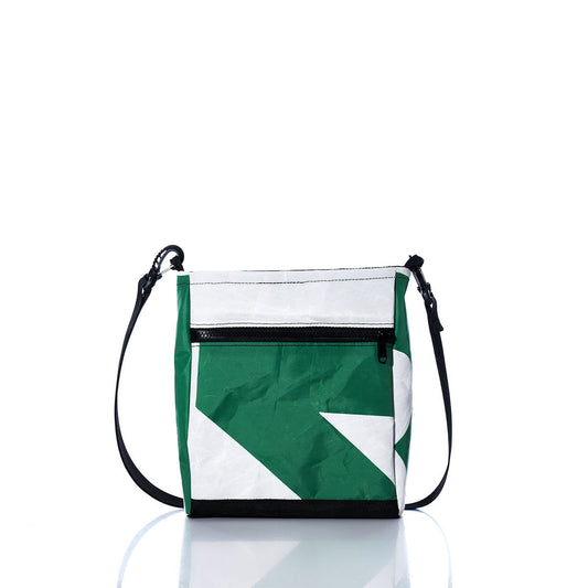 Vintage Green and White Small Voyager Crew Crossbody Alternate View