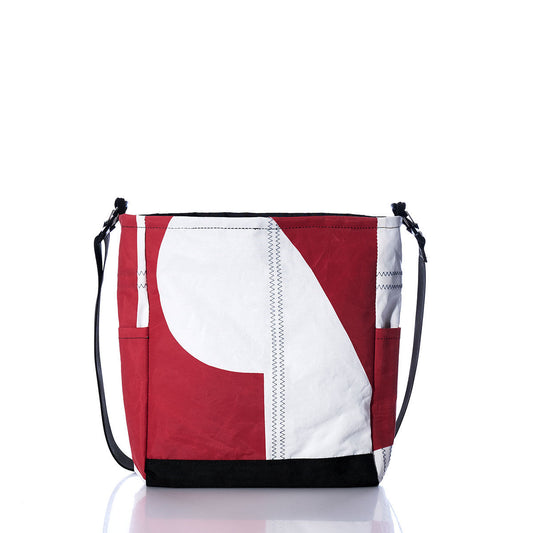 Vintage Red and White Medium Voyager Crew Crossbody Alternate View