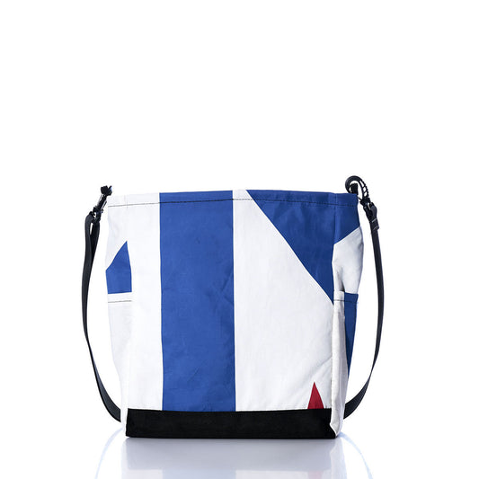 Vintage Blue and White Medium Voyager Crew Crossbody Alternate View