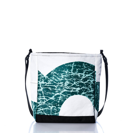 Vintage Green and White Medium Voyager Crew Crossbody Alternate View