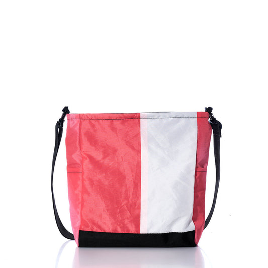 Vintage Coral and White Medium Voyager Crew Crossbody Alternate View