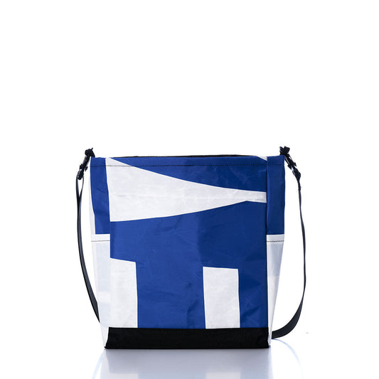 Vintage Blue and White Medium Voyager Crew Crossbody Alternate View