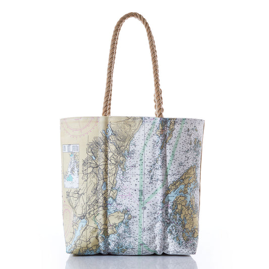 Penobscot Bay Nautical Chart Medium Tote