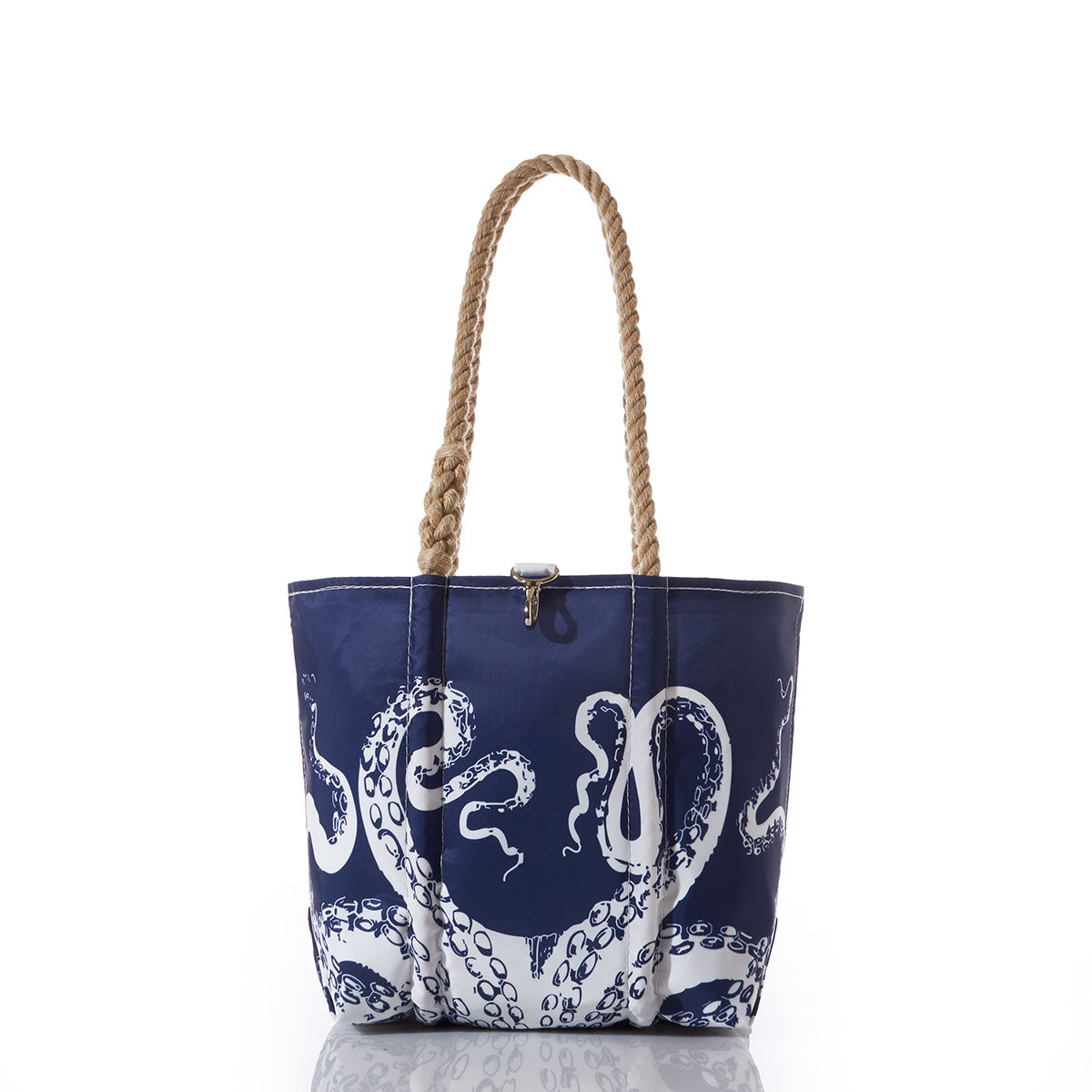 White on Navy Octopus Handbag