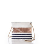 Rose Gold-on-Navy Mariner Stripe Slim Crossbody Bag