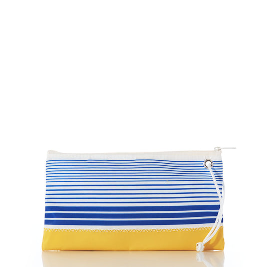 Blue Stripe Large Wristlet