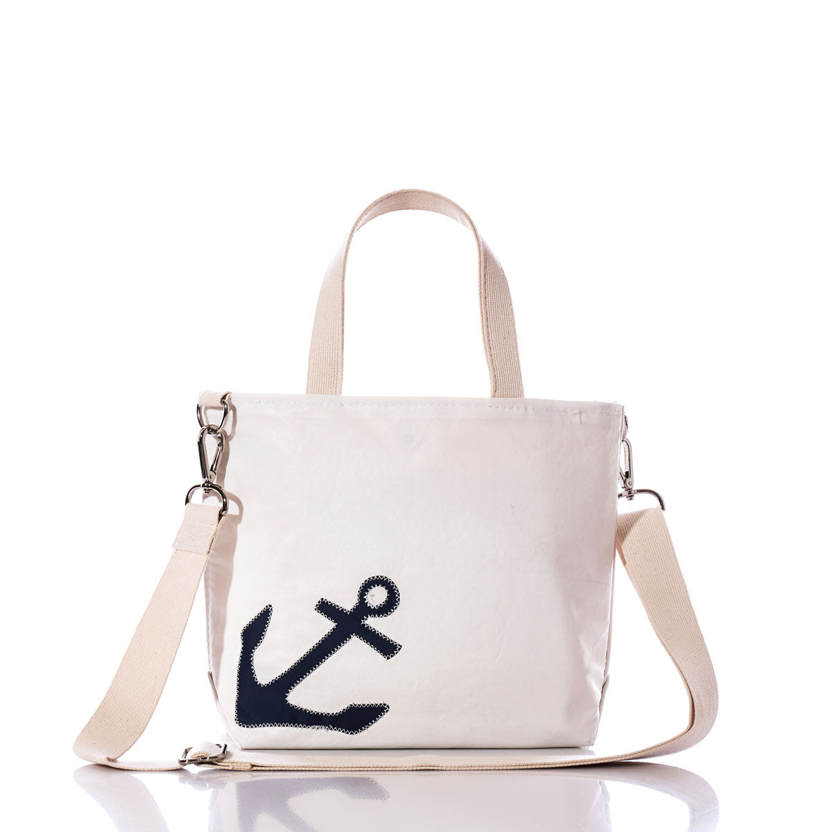 Navy Anchor Crossbody Tote