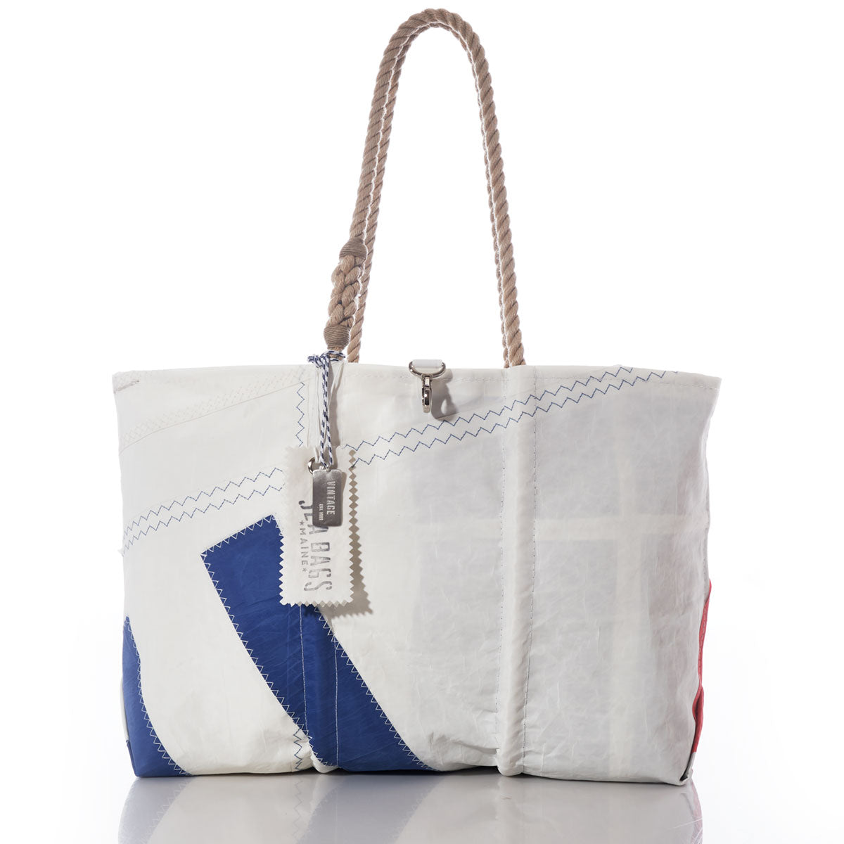 Vintage Blue and White Large Tote