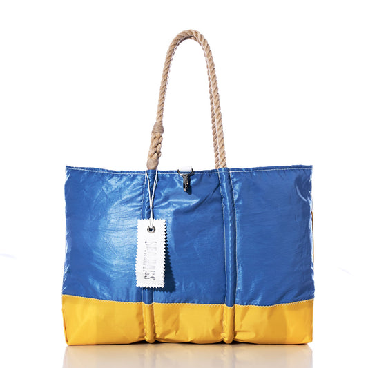 Vintage Blue and Yellow Ogunquit Beach Tote
