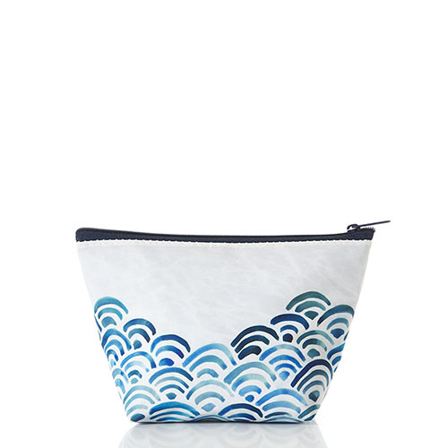 Watercolor Waves Large Cosmetic Bag