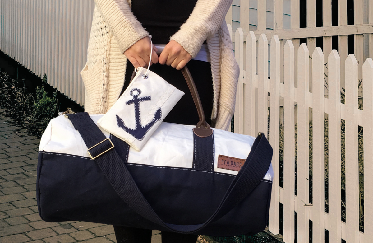a weekend trip to a quaint village with a chebeague duffel and wristlet