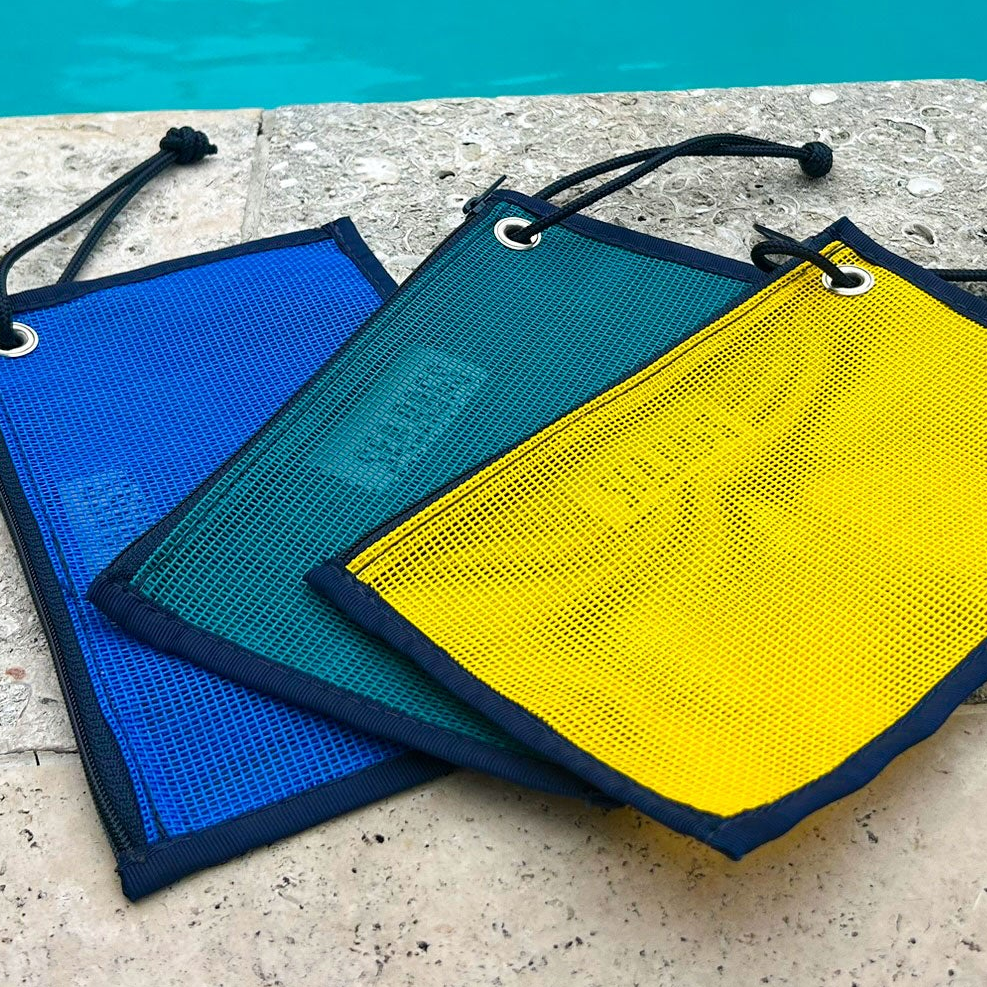 Harbor Blue Mesh Tote Organizer Pouch