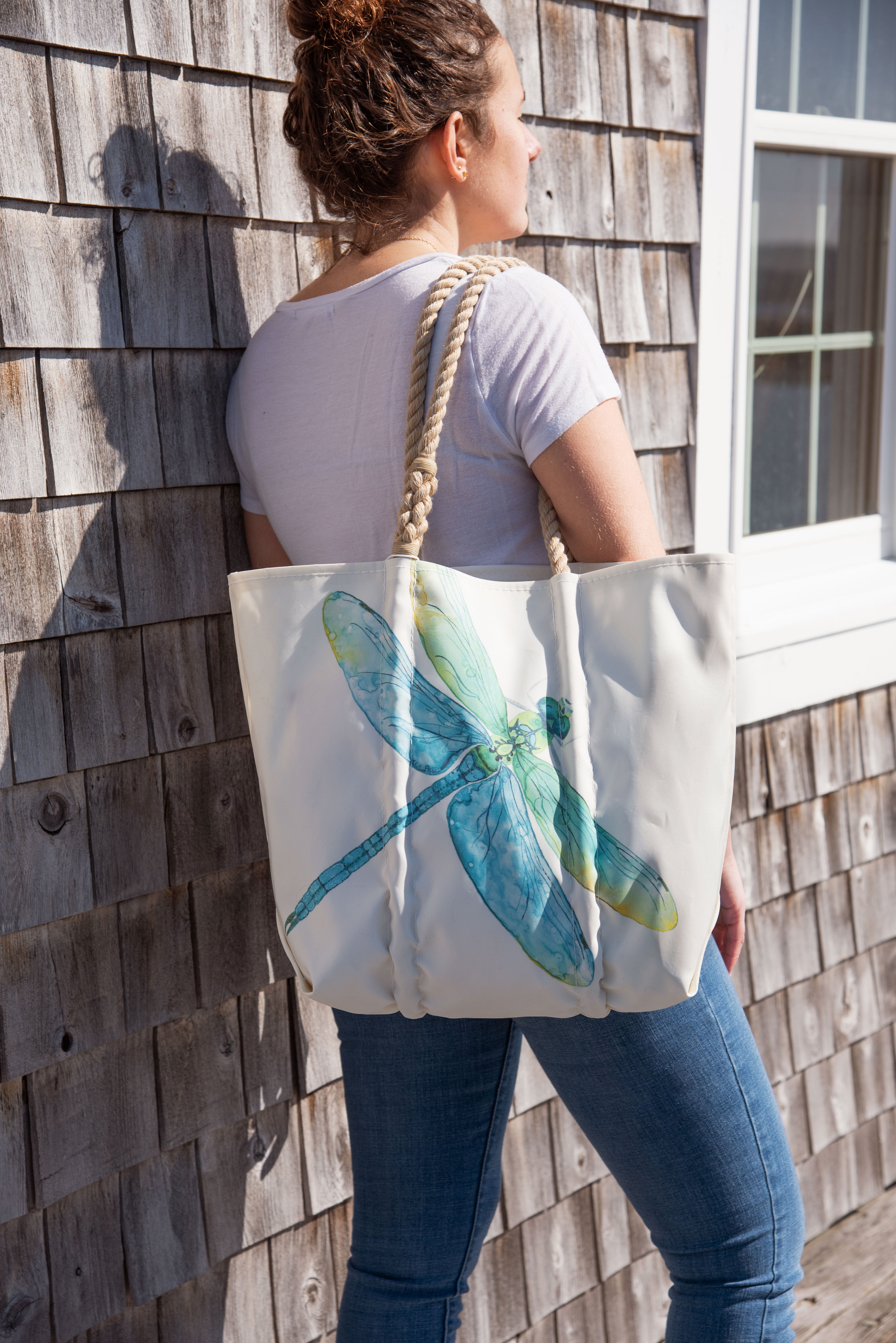 Watercolor Dragonfly Medium Tote – Sea Bags