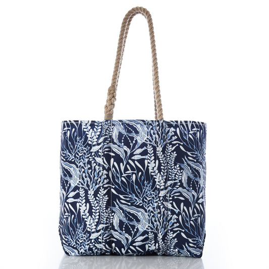 Navy Ocean Flora Tote