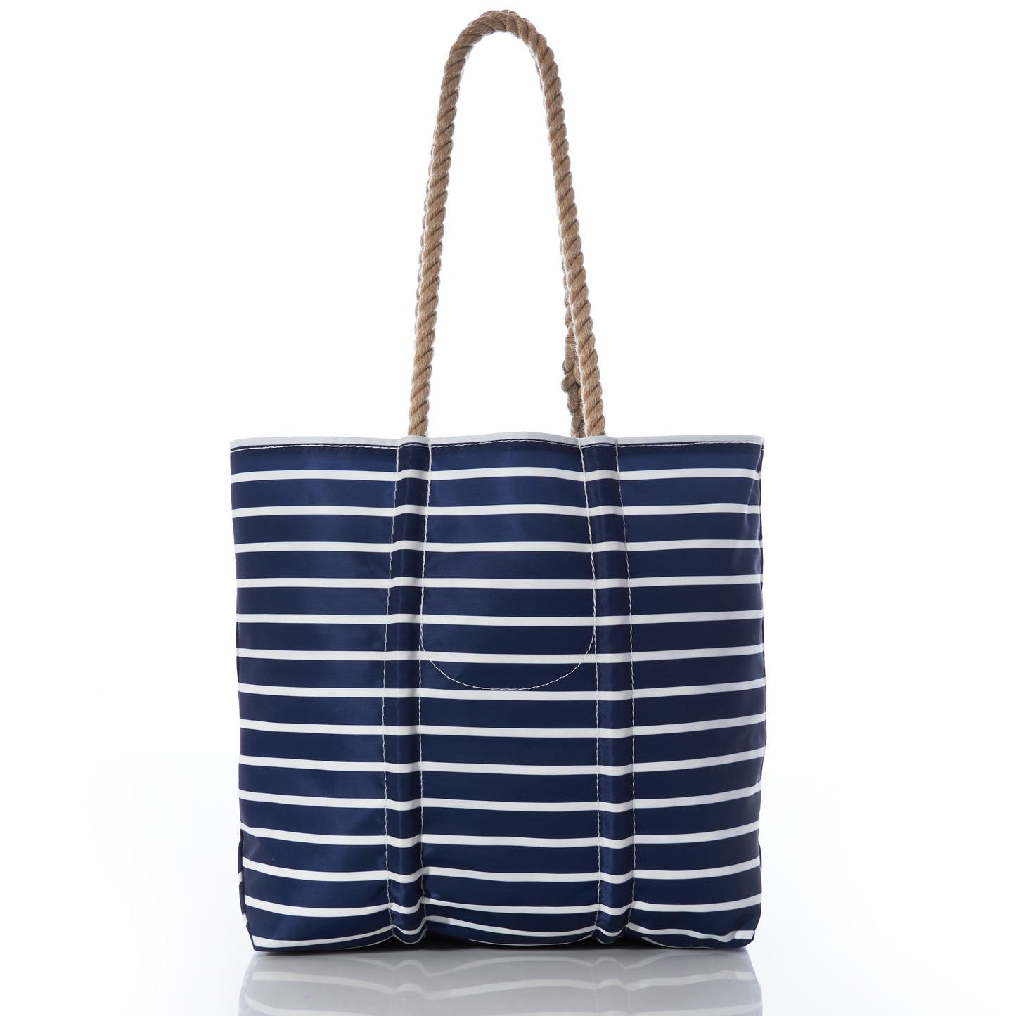 Red Anchor on Navy Stripes Medium Tote