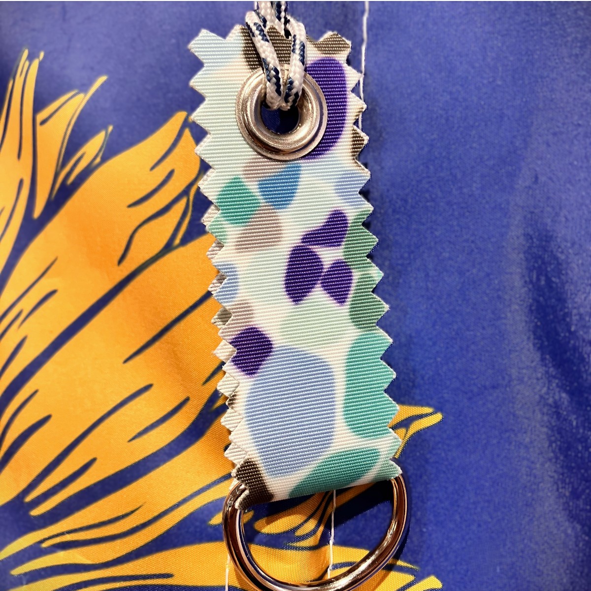 Sea Glass Print Sail Bag Charm