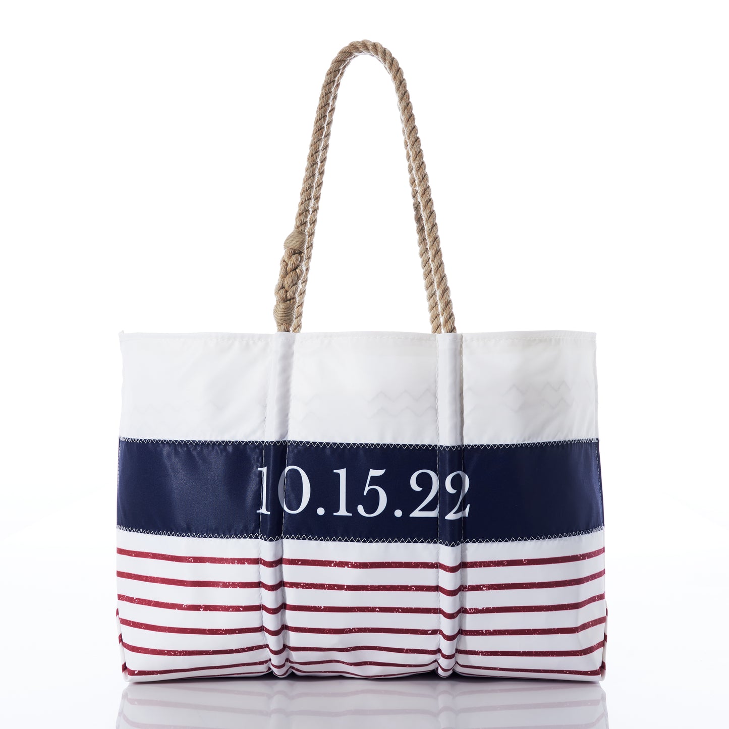 Custom Last Name Mariner Stripe Tote