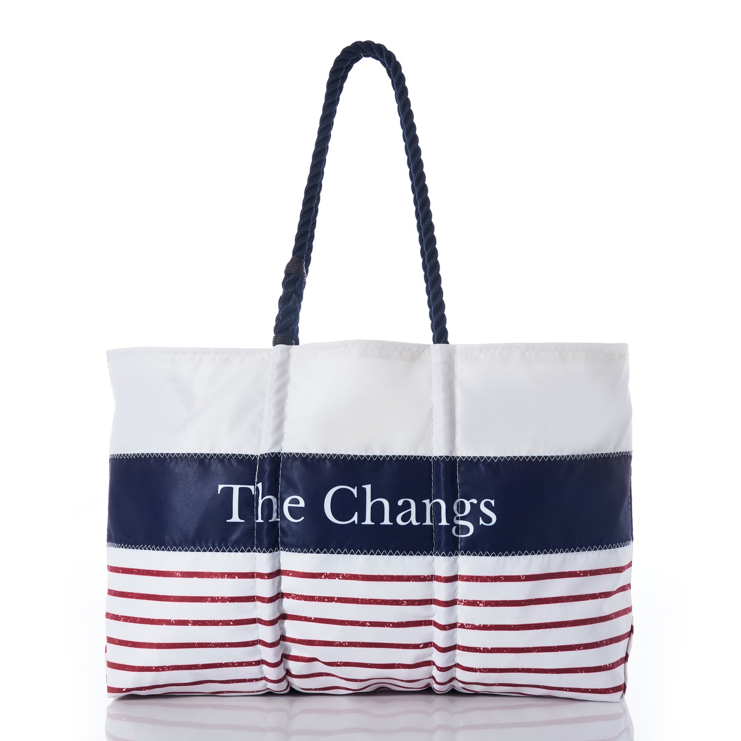Custom Last Name Mariner Stripe Tote
