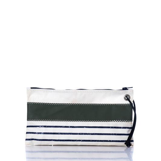 Trapline Mariner Stripe Large Wristlet - Dark Green